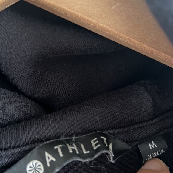 Athleta Black French Terry Pique Hoodie Style 211387-00 Medium - Picture 3 of 6